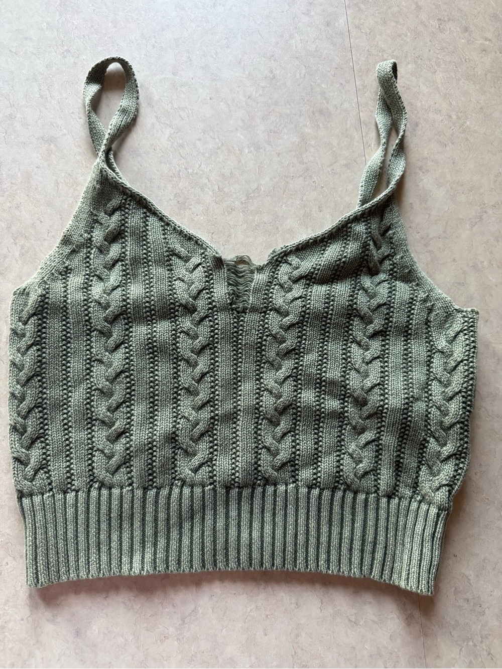 American Eagle Outfitters Olive Green Cable Knit Camisole